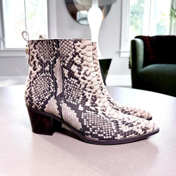 Franco Sarto Shay Western Booties Snake Print Ankle Size 9.5 - Picture 3 of 8